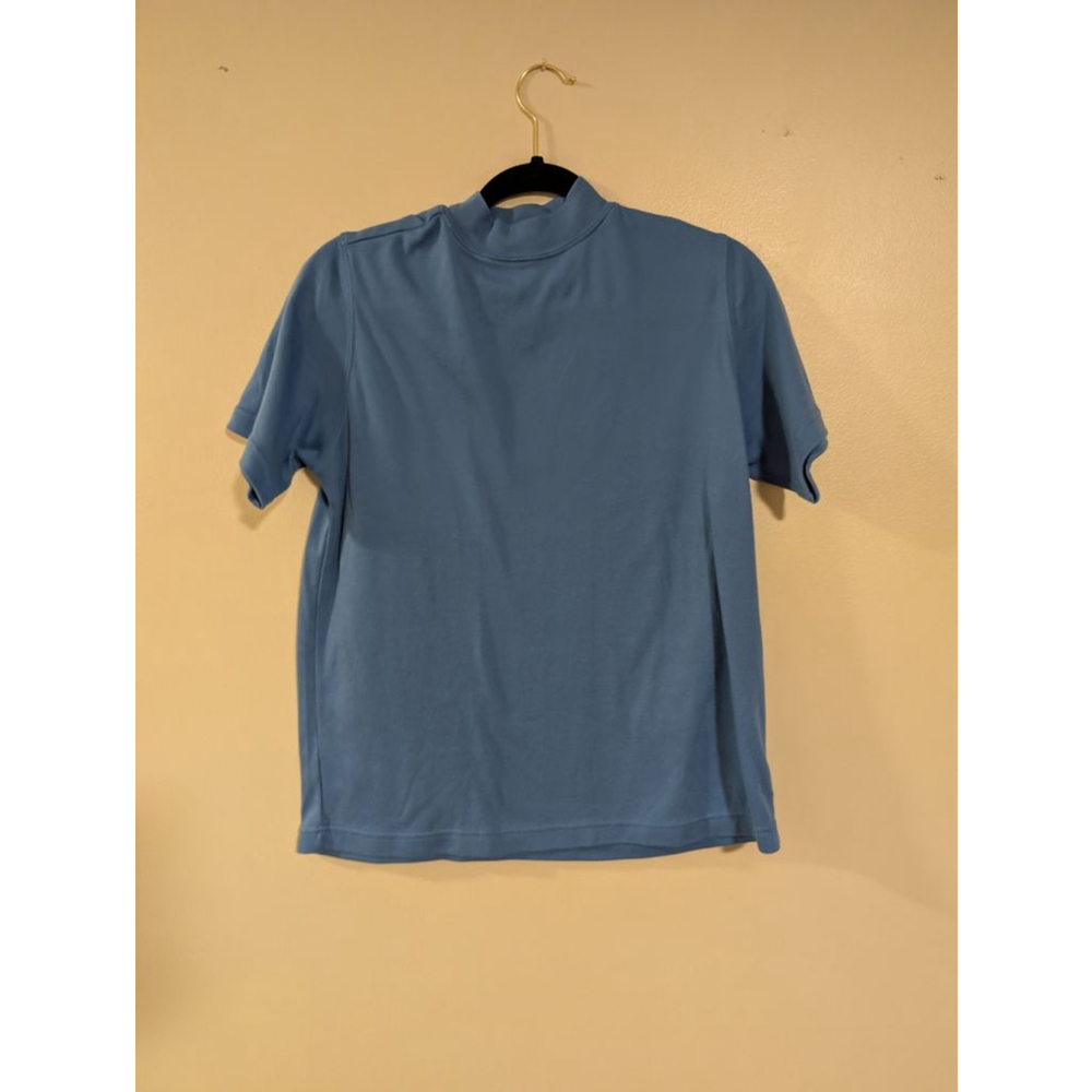 Vintage Women's‎ Blair Blue Short Sleeve Mock Neck Tee S
